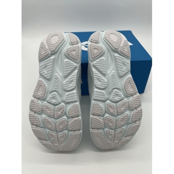 HOKA Women\'s Clifton 10 Running Shoes WTCL White Blue Size 6 D Wide New In Box